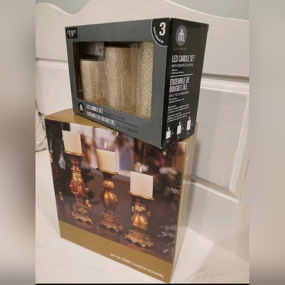 NEW LED 3pk Candles...with remote & Candle holders. - Picture 2 of 4